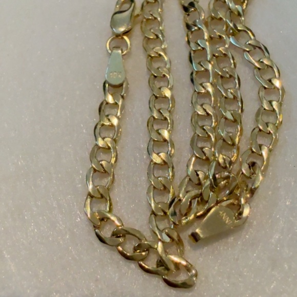 Real 10K Gold Curb Bracelet | 3.66g | 9” | 5.5mm | Unisex - Picture 1 of 5